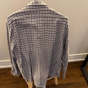Tailor Vintage Dark Purple and White Checkered Shirt S